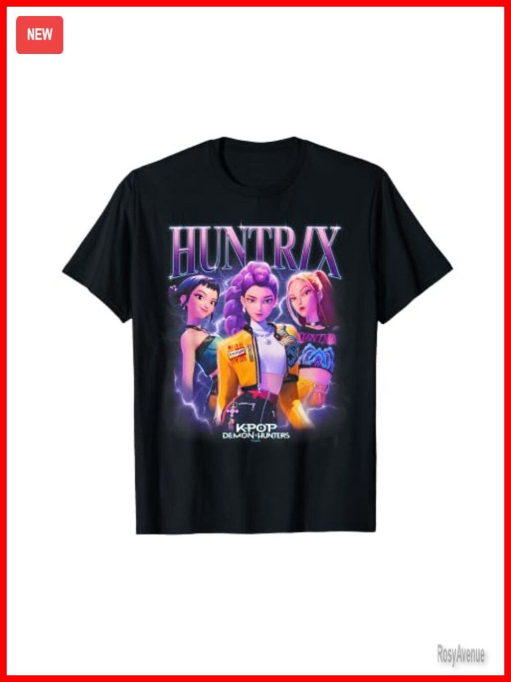 Officially Licensed KPop Demon Hunters Graphic T-Shirt Straight Fit Casual Tee